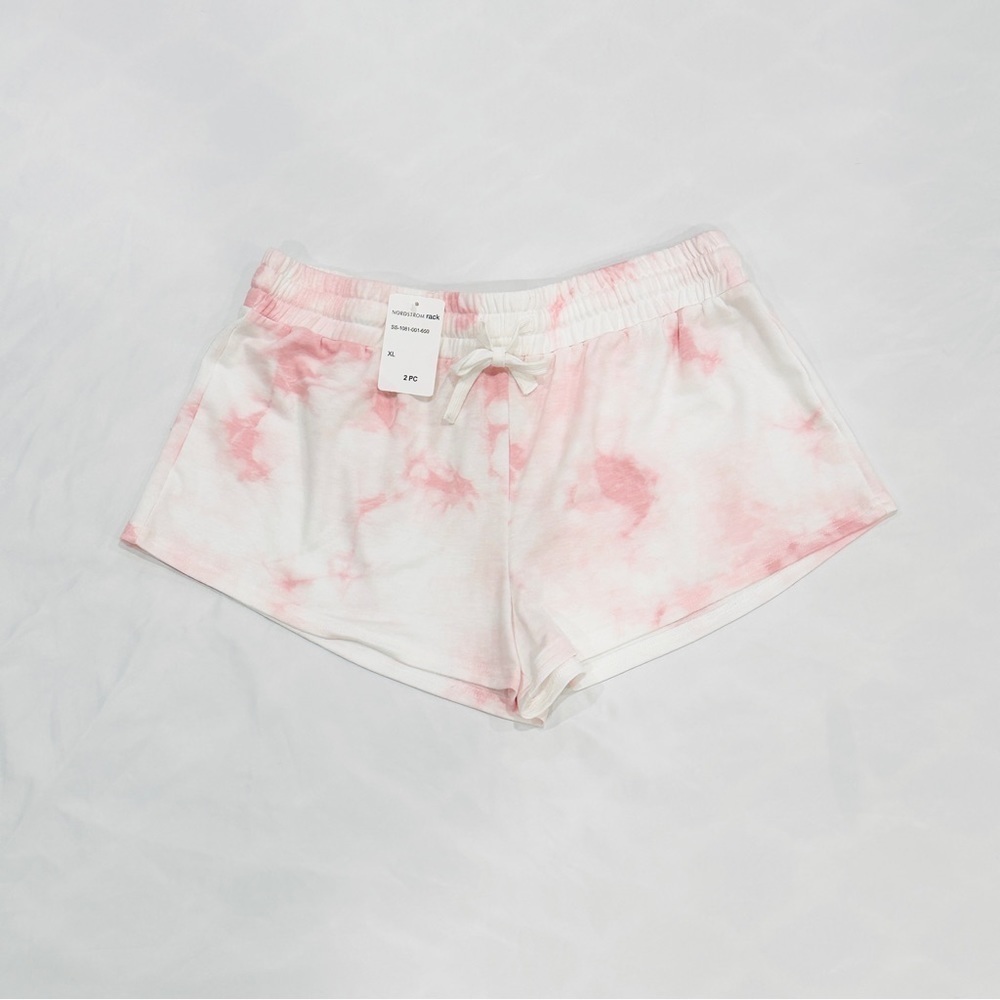 NWT Cozy Rozy Pink White Tie Dye Pajama Shorts